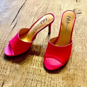 Neiman Marcus Pink Satin Heels.